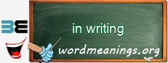 WordMeaning blackboard for in writing